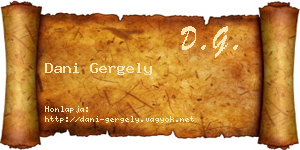 Dani Gergely névjegykártya