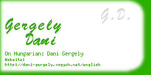 gergely dani business card